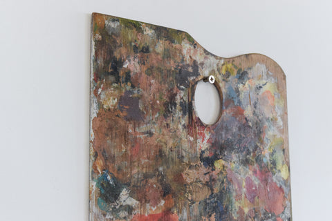 Vintage Wooden Rectangular Artist's Paint Palette