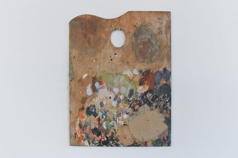 Vintage Wooden Rectangular Artist's Paint Palette
