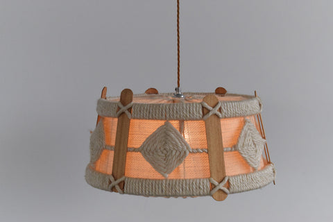 Vintage Wool Macrame Pendant Light Shade