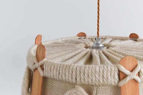 Vintage Wool Macrame Pendant Light Shade