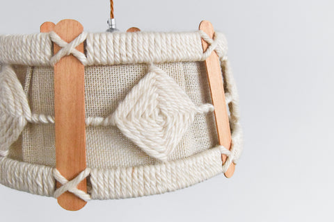 Vintage Wool Macrame Pendant Light Shade