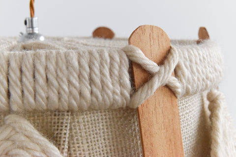Vintage Wool Macrame Pendant Light Shade