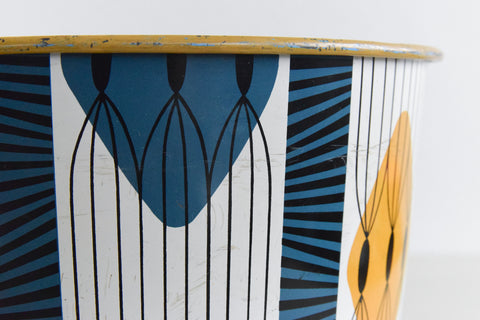 Vintage Patterned Metal Bin by Worcester Ware