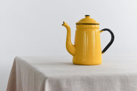 Vintage Yellow Enamel Coffee Pot
