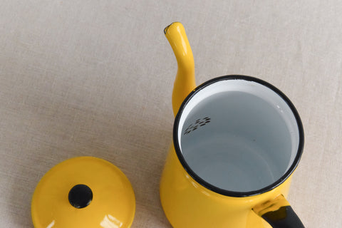 Vintage Yellow Enamel Coffee Pot