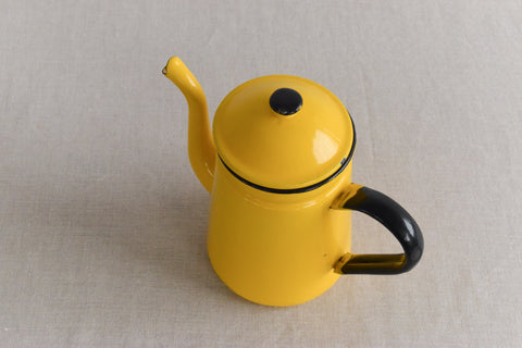 Vintage Yellow Enamel Coffee Pot