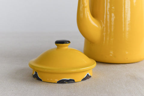Vintage Yellow Enamel Coffee Pot