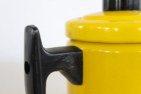 Vintage Yellow Enamel Coffee Pot and Percolator by Finel Arabia Finland
