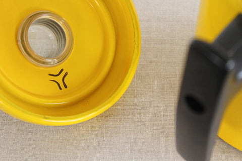 Vintage Yellow Enamel Coffee Pot and Percolator by Finel Arabia Finland