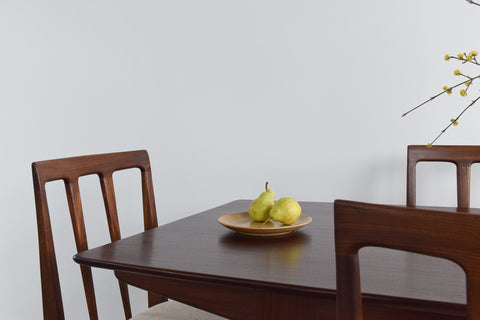Vintage A. Younger LTD Afromosia Fornesca Large Dining Table and Six Chairs