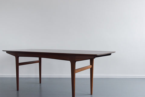 Vintage A. Younger LTD Afromosia Fornesca Large Dining Table and Six Chairs