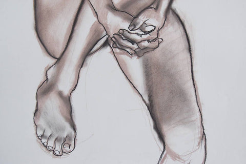 Vintage 1987 Original Signed Pastel Life Drawing by Artist Robert Arthur Bramwell