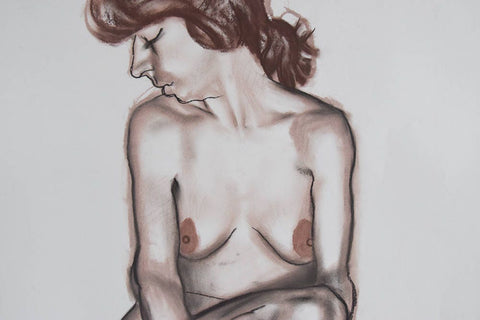 Vintage 1987 Original Signed Pastel Life Drawing by Artist Robert Arthur Bramwell
