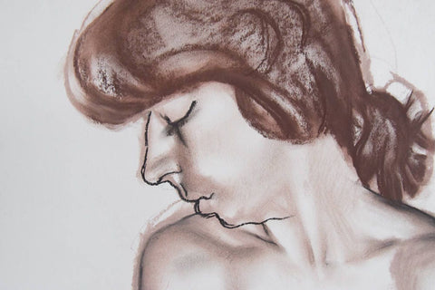 Vintage 1987 Original Signed Pastel Life Drawing by Artist Robert Arthur Bramwell