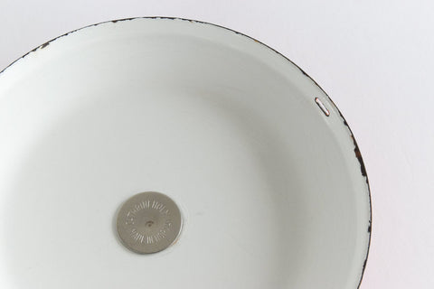 Vintage 1960s Arne Clausen for Cathrineholm Orange/Red and White Lotus Design Enamel Casserole Pan