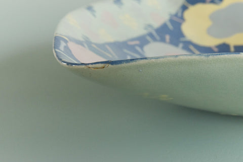 Vintage Contemporary 1980s Ceramic Studio Pottery Serving Bowl / Platter