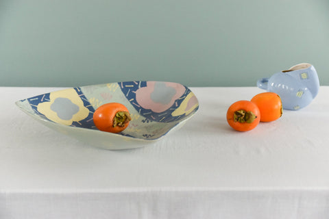Vintage Contemporary 1980s Ceramic Studio Pottery Serving Bowl / Platter