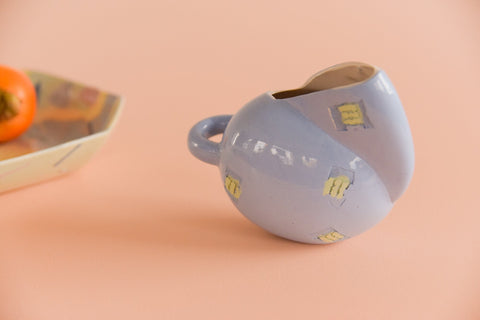Vintage Small Contemporary Studio Pottery Glazed Lilac Jug