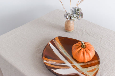Vintage Rustic Ceramic Stoneware Studio Pottery Serving Plate