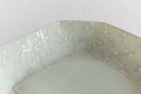 Vintage Contemporary 1980s Ceramic Studio Pottery Octagonal Serving Bowl / Platter