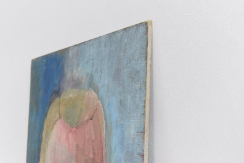 Vintage Original European Oil on Board Portrait Painting