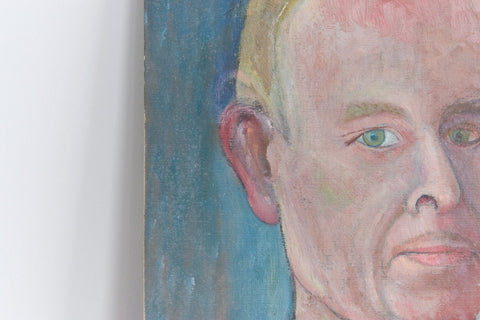 Vintage Original European Oil on Board Portrait Painting