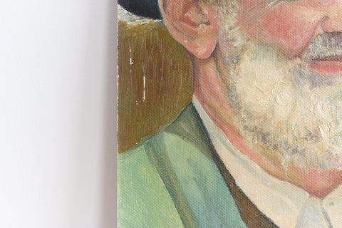 Vintage Original European Oil on Board Portrait Painting