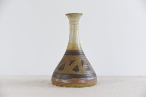 Vintage Tall Fluted Patterned Studio Pottery Vase