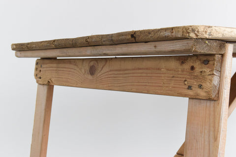 Vintage Rustic Wooden Folding Trestle Table