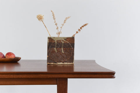 Vintage Square Studio Pottery Vase