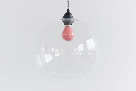 Vintage Clear Glass Globe Pendant Light