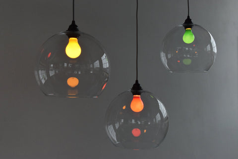 Vintage Clear Glass Globe Pendant Light