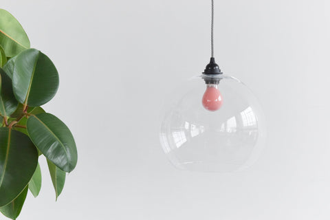 Vintage Clear Glass Globe Pendant Light