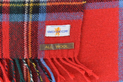 Vintage Wool Tartan Pattern Blanket