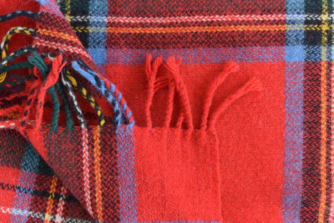 Vintage Wool Tartan Pattern Blanket