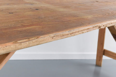 Vintage Rustic Wooden Folding Trestle Table