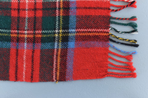 Vintage Wool Tartan Pattern Blanket
