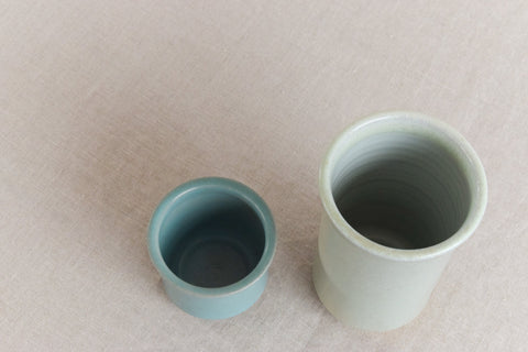 Vintage Pair of Small Pots / Vases by Studio Potter Chris Lucas