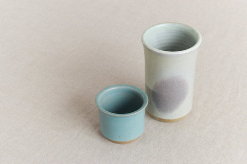 Vintage Pair of Small Pots / Vases by Studio Potter Chris Lucas