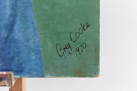 Vintage Original Portrait Painting by Artist Greg Cooke Dated 1970