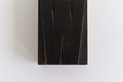 Vintage Wooden Printing Block Small Letter W