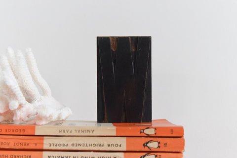 Vintage Wooden Printing Block Small Letter W