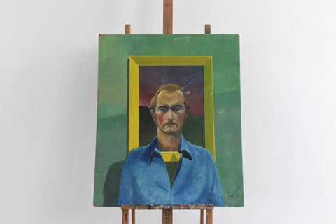 Vintage Original Portrait Painting by Artist Greg Cooke Dated 1970