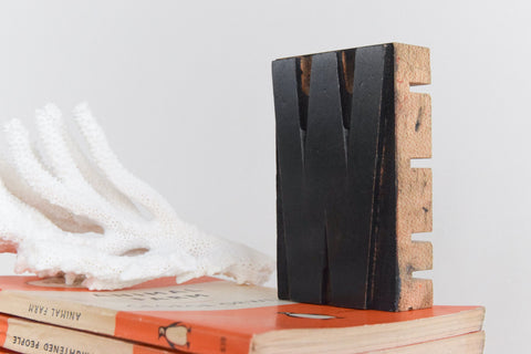 Vintage Wooden Printing Block Small Letter W