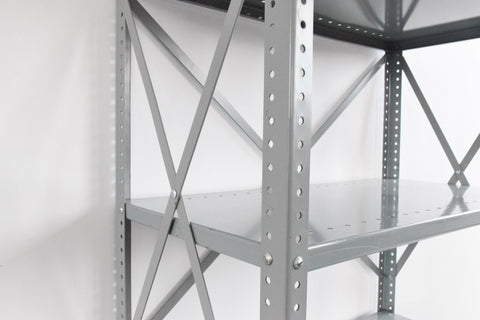 Vintage Grey Metal Industrial Shelving