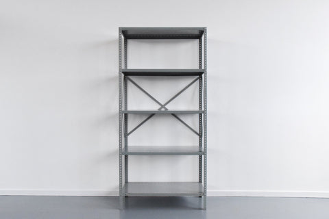 Vintage Grey Metal Industrial Shelving
