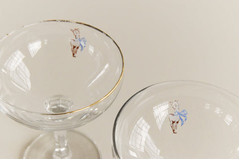 Vintage Set of Four 1950s Babycham Glasses
