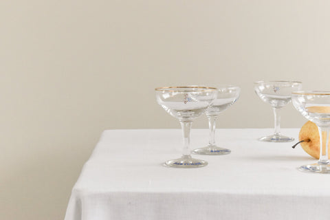 Vintage Set of Four 1950s Babycham Glasses