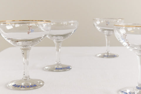 Vintage Set of Four 1950s Babycham Glasses