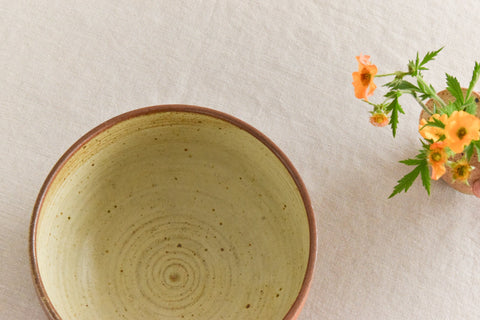 Vintage Rustic Ceramic Studio Pottery Serving Bowl